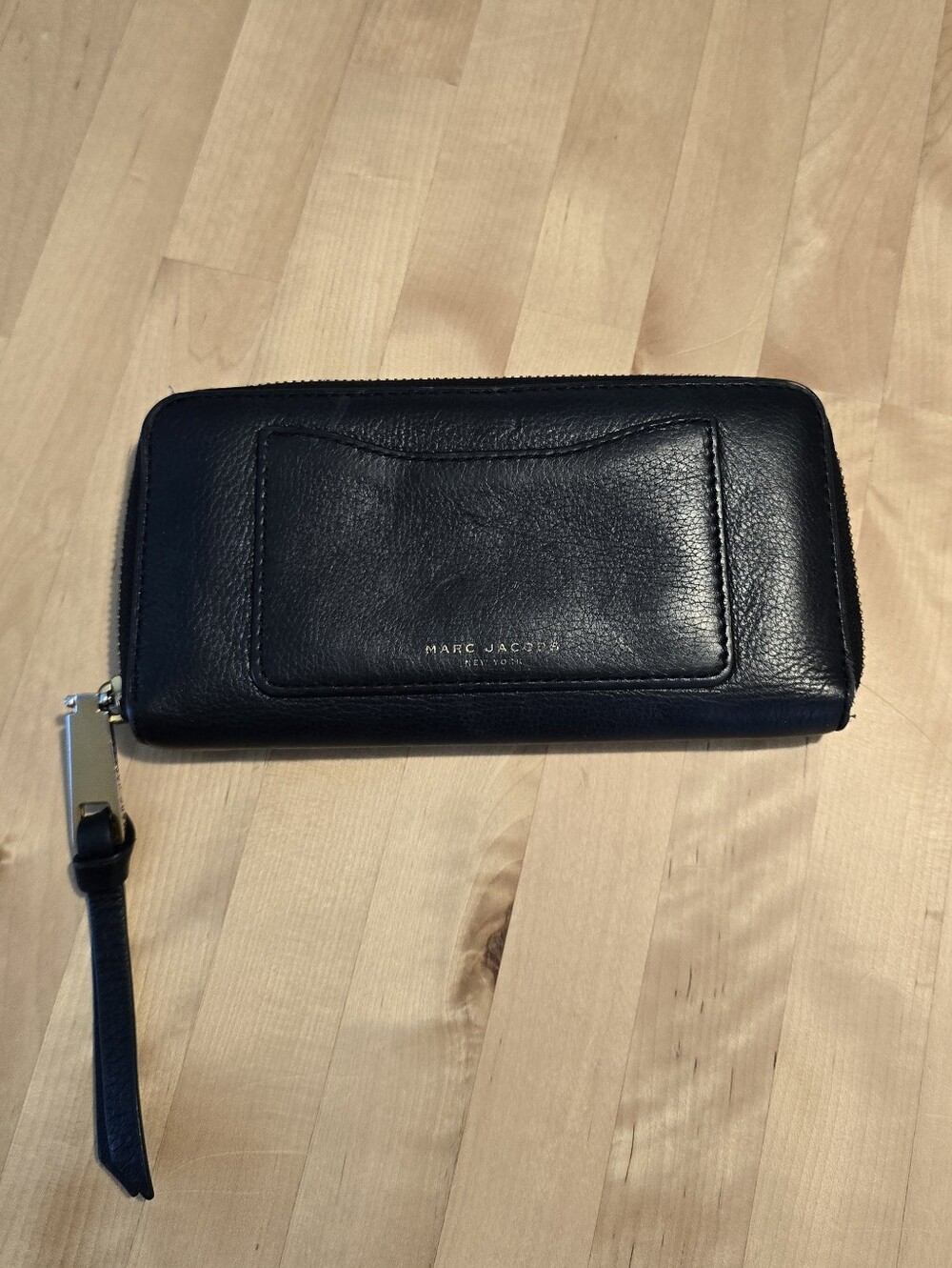 Marc Jacobs Long Black Zip Leather Wallet